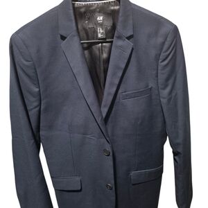 H&M Men's Dark Navy Two-Button Blazer And Pants Set